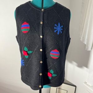 Christmas sweater vest.  Crazy Horse by Liz Claiborne.  XL